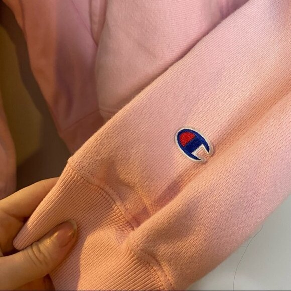 Champion Reverse Weave Baby Pink Pullover Hoodie Sweatshirt - Picture 4 of 8